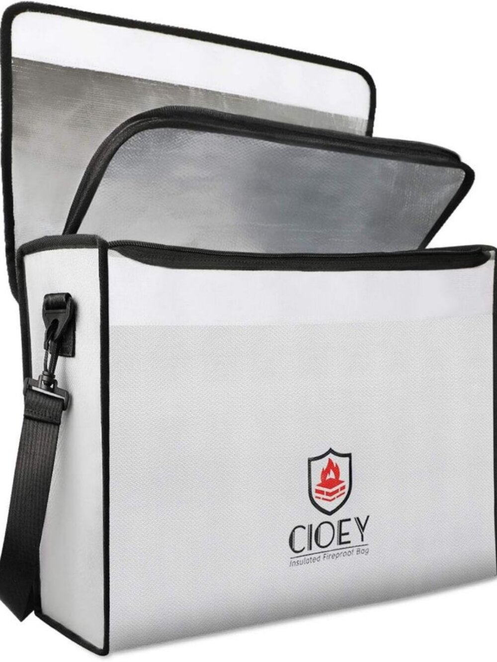 Large Fireproof Document Bag - Thermal Insulated, Waterproof, Lockable Safe Box